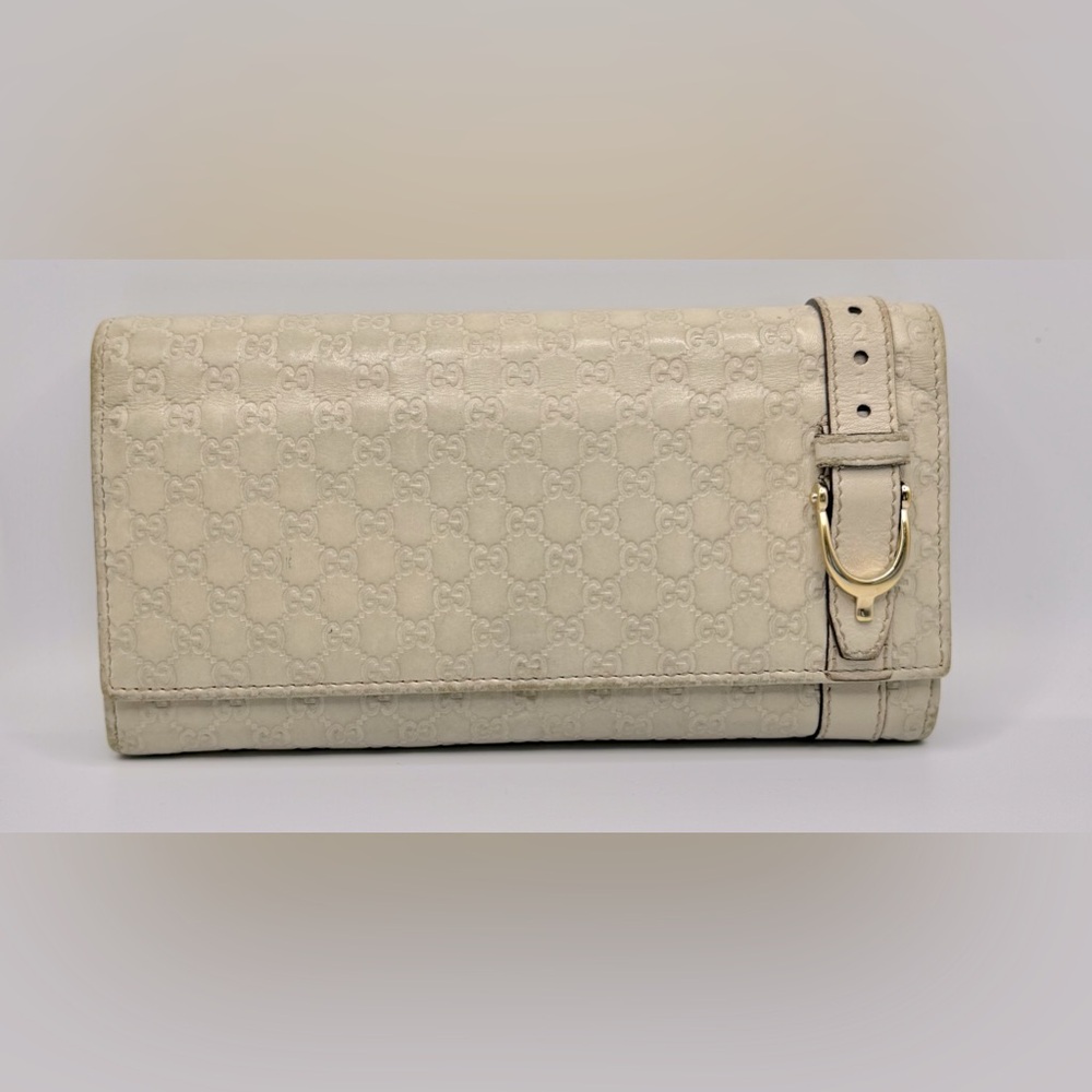 Authentic Gucci Guccissima Leather Wallet Beige